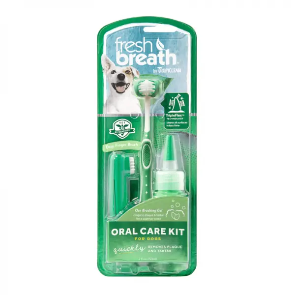 Tropiclean Oral Care Kit For Dogs Cepillo, Dedal y Gel 59ml