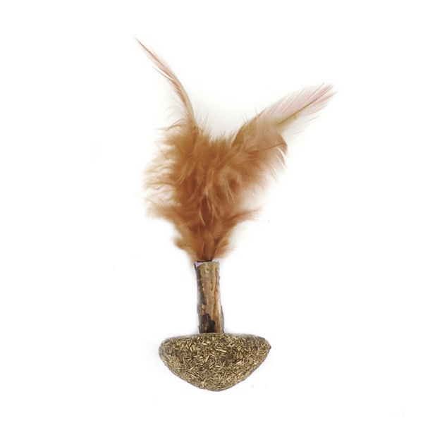 Wonder Cat - Juguete Porfiado con Plumas - Café