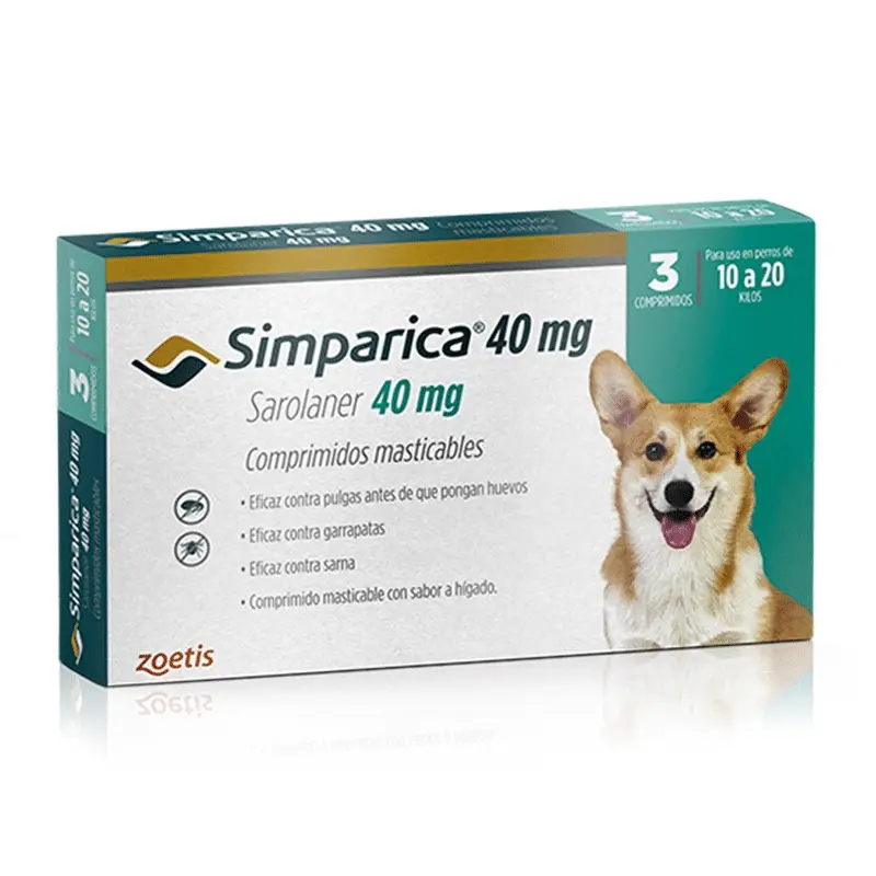 Simparica Antiparasitario Externo 3 Comprimidos - 10 Kg a 20 Kg Simparica 3 Comprimidos