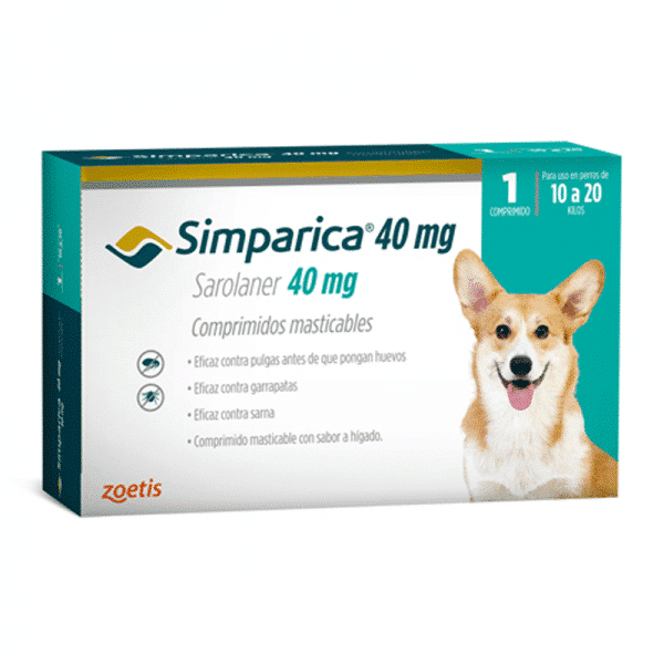 Simparica 1 Comprimido - 10,1 Kg a 20 Kg