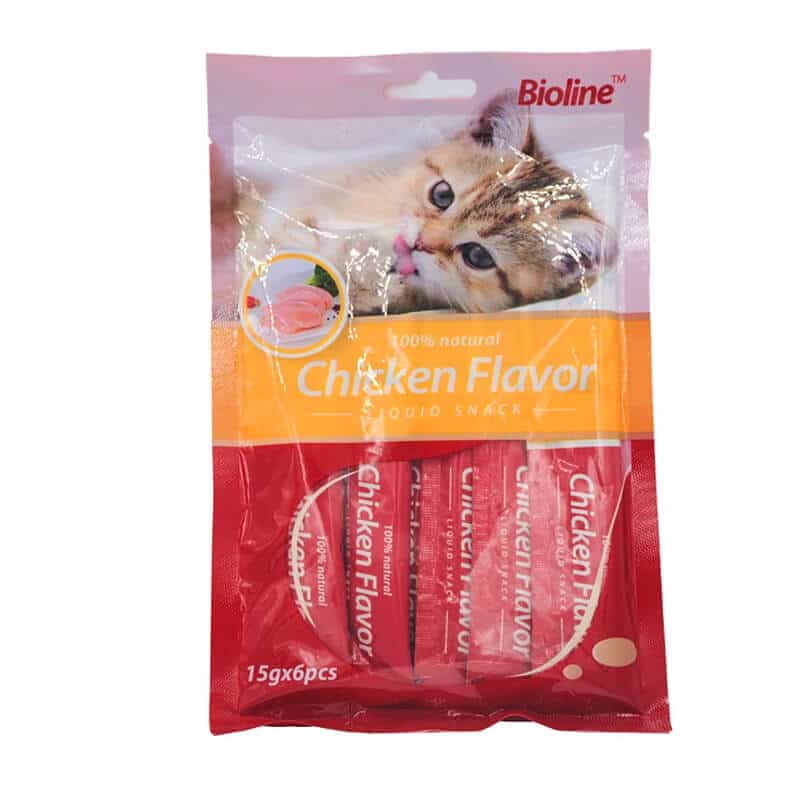 BIOLINE CHICKEN LIQUID SNACK Bioline Liquid Snack Pollo 6 unidades