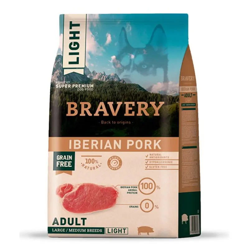 BRAVERY Light Puerco Ibérico adulto Bravery Light Adulto Cerdo Ibérico - 12Kg