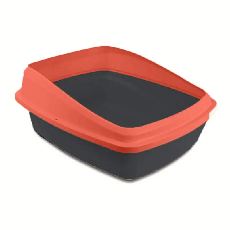 Cat Love Bano Con Borde Rojo y Gris