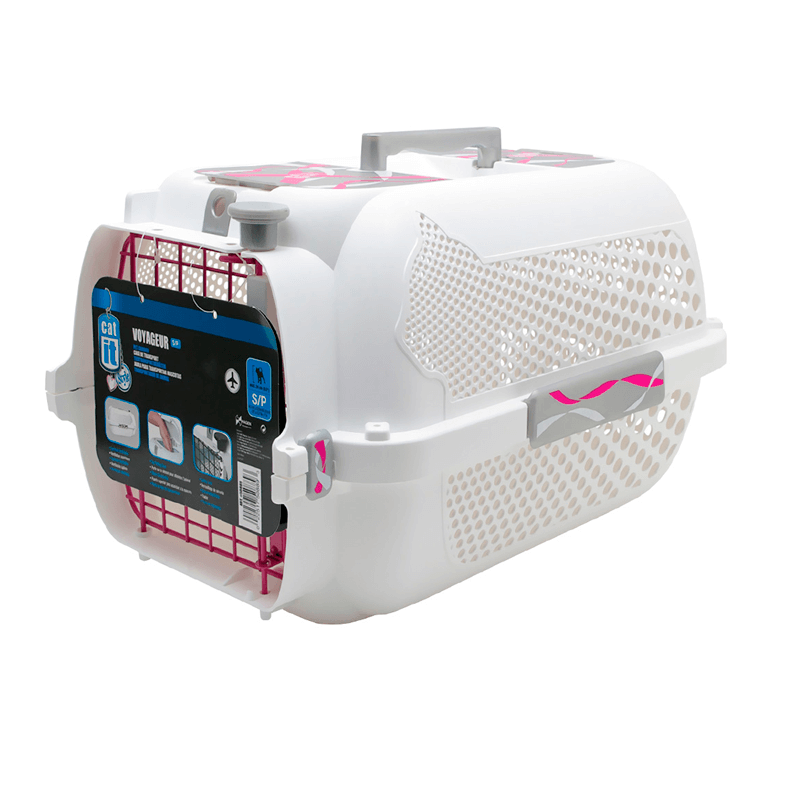 Catit Style Jaula Transp Blanca Rosa
