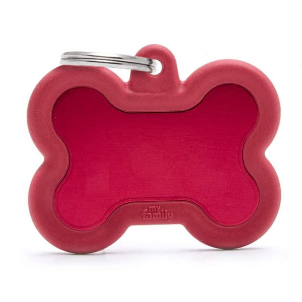 Red Bone Alu Red Rubber Chapita My Family