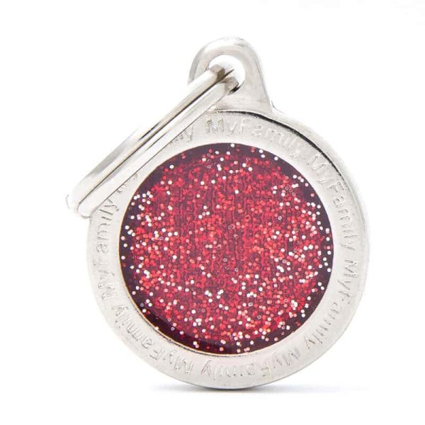 Chapita My Family - Small Circle Glitter Red
