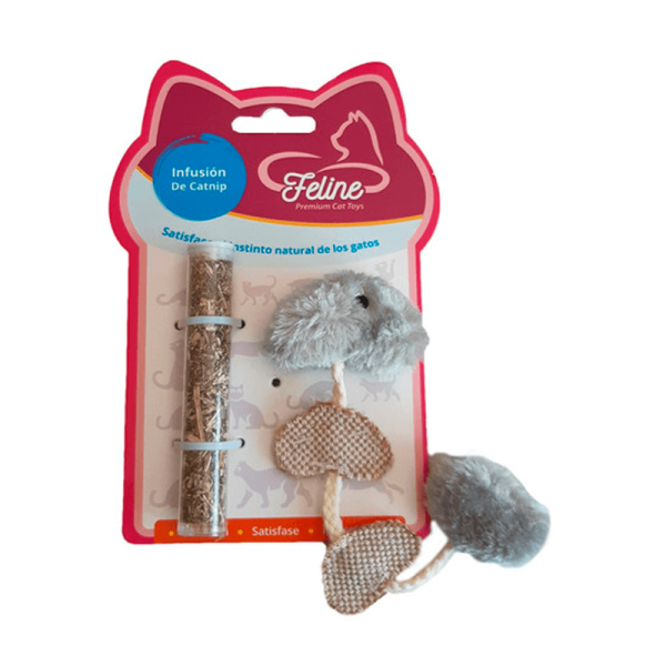 Feline Juguete Espina de Pez + Catnip en tubo