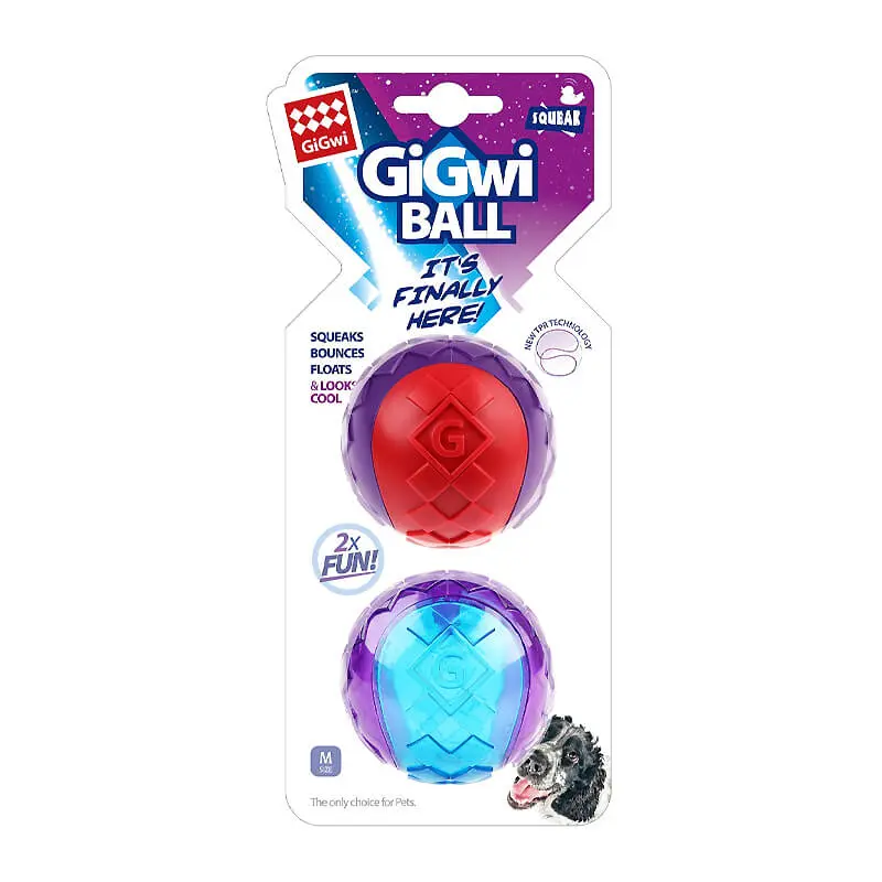 GiGWi Pelota Squeaker M 2 unidades GiGWi Pelota Squeaker M 2 unidades