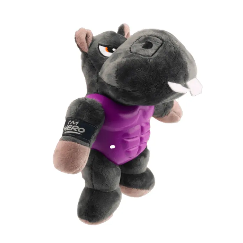 I´m Hero Hipopotamo Con Squeaker – 12x27x13 Gigwi Im Hero Hipopótamo
