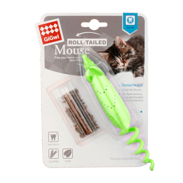 GiGwi Roll-Tailed Mouse Verde