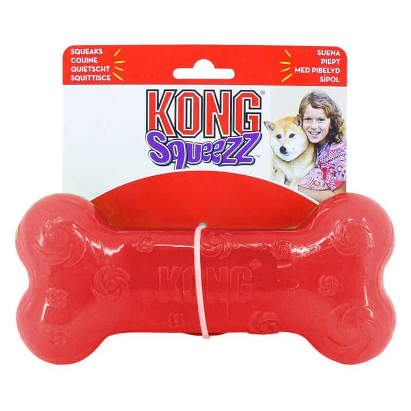 Kong Squeezz Bone M – Rojo Kong Squeezz Bone M – Rojo