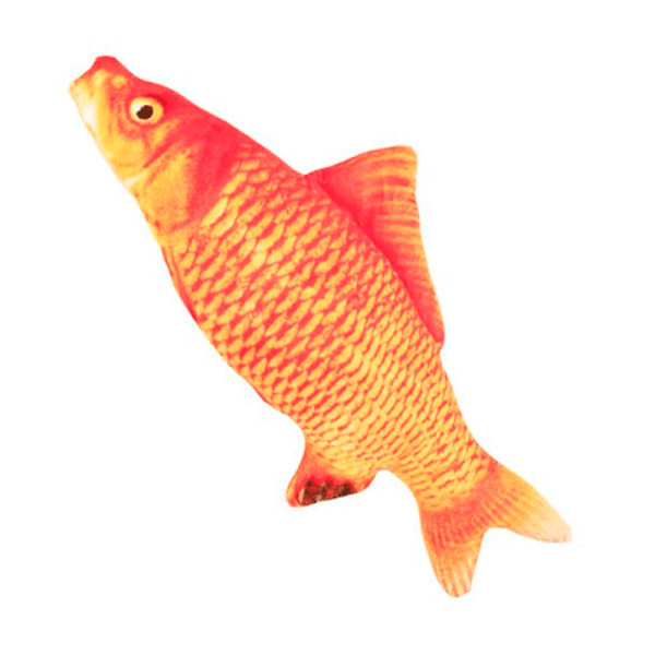 Peluche Pez Carpa Con Catnip Color Naranja/Amarillo