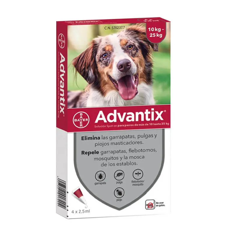 Pipeta Advantix para Perros - 10 Kg a 25 Kg Pipeta Advantix para Perros - 10 Kg a 25 Kg