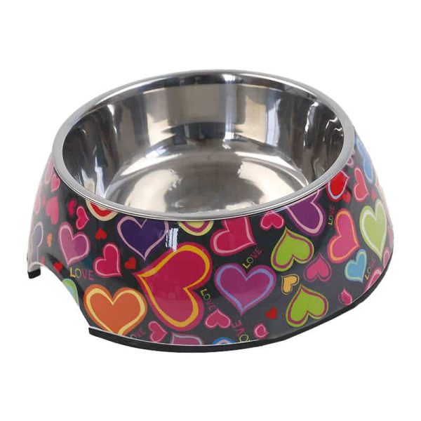 Plato Alimentador Redondo Motivo - Corazones - M