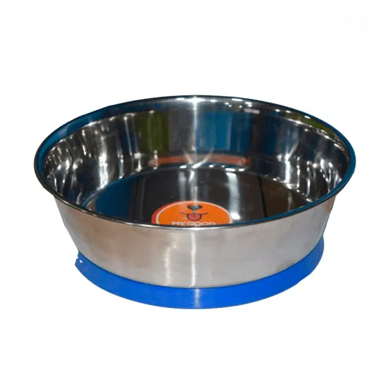 Plato acero inoxidable con goma azul – 16cm