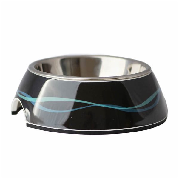 Plato melamina motivo redondo Negro XL