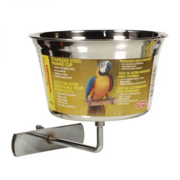 Tazón Para Loro De Acero Inox Large