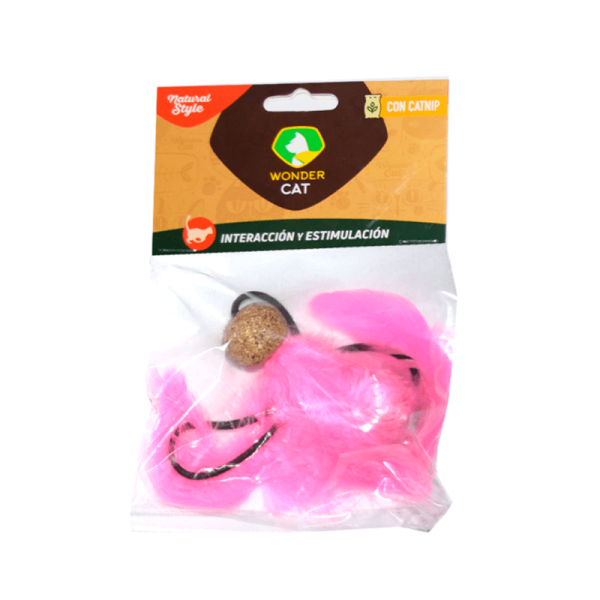 Bolas con Pluma y Cuerda - Wonder Cat - Rosa