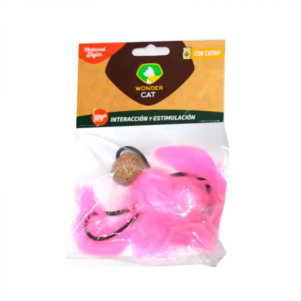 Bolas con Pluma y Cuerda - Wonder Cat - Rosa