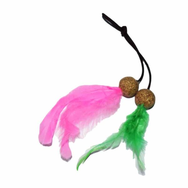 Bolas con Pluma y Cuerda - Wonder Cat - Verde y Rosa