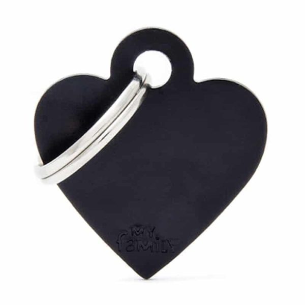 Chapita My Family - Small Heart Aluminum Black 
