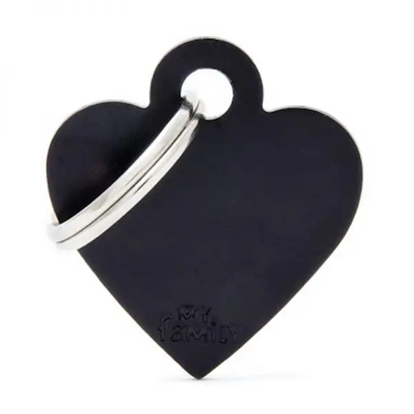 Chapita My Family - Small Heart Aluminum Black 