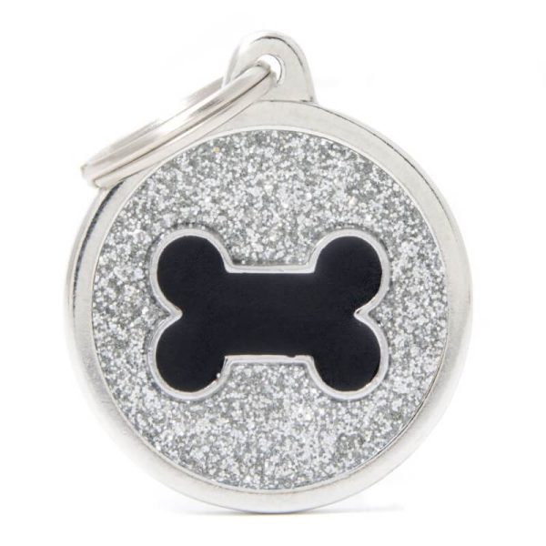 Chapita My Family - Grey Big Glitter Circle Black Bone 