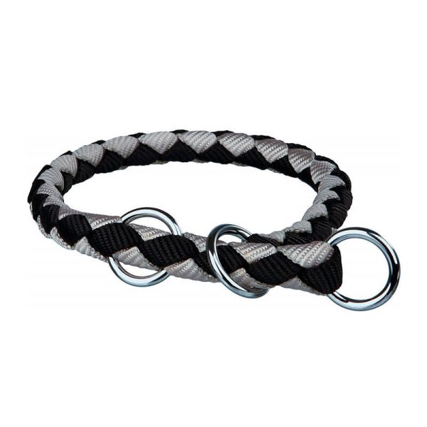 collar semi-choque negro-plateado