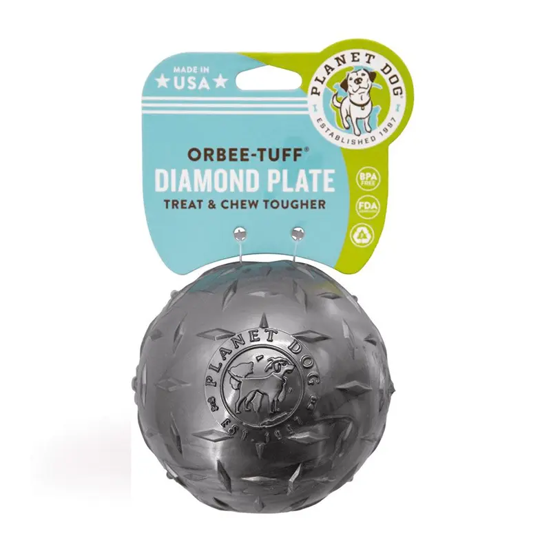 Planet-Dog-Diamond-Plate-Ball-Silver-L Pelota Planet Dog Diamond
