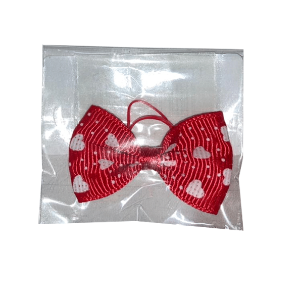 lazo con elasticos rojo corazones