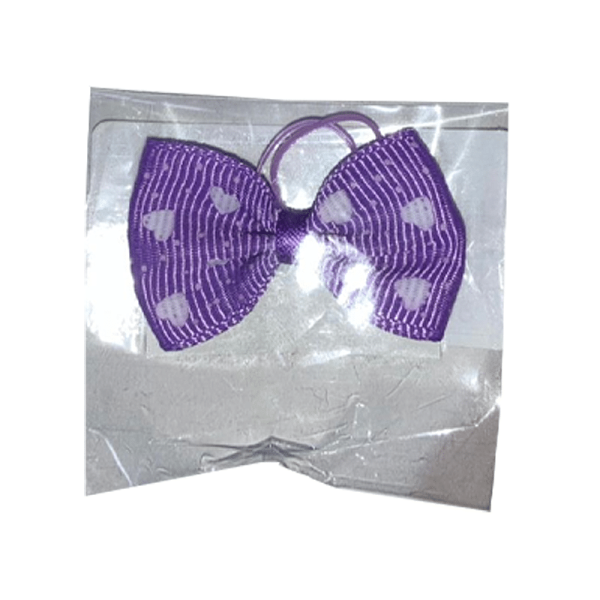 Lazo con elasticos morado corazones