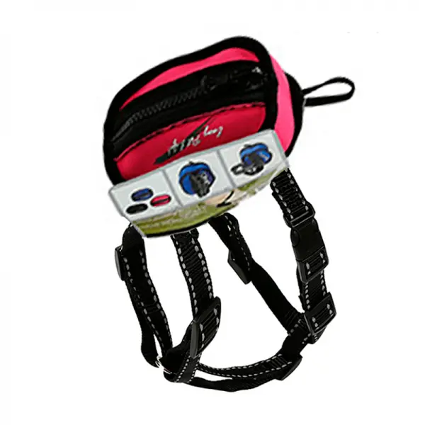 arnes con bolsito L rosado