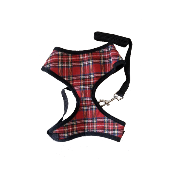 Arnés Pechera Cuadros Rojos