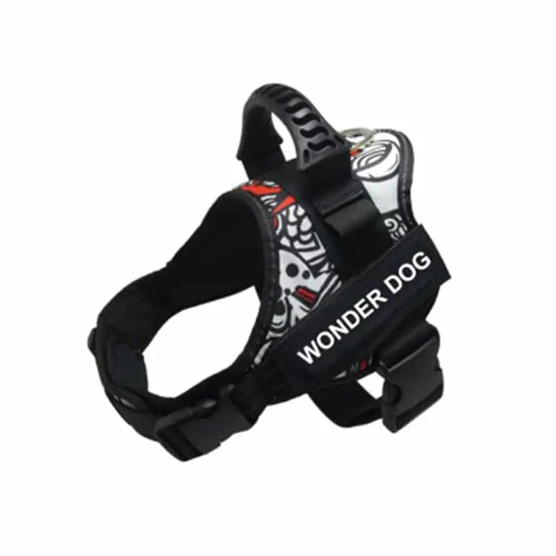 WONDER-DOG-BLANCO-Y-ROJO-1 Arnés K9 Talla XL