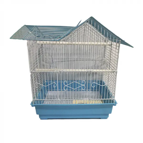 Jaula para aves con techo triangular azul - Keet Cage