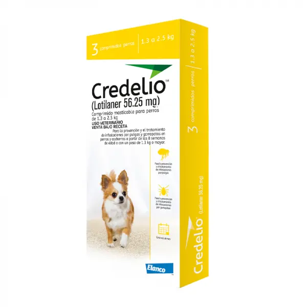 Credelio 56.25mg x 3 (1.3 a 2.5kg) Antiparasitarios