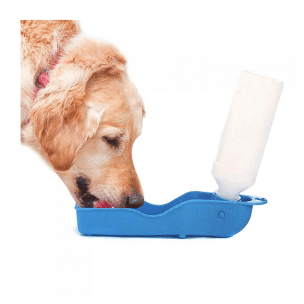 Botella y bebedero rojo 250ml —  — Bebedero portátil perros