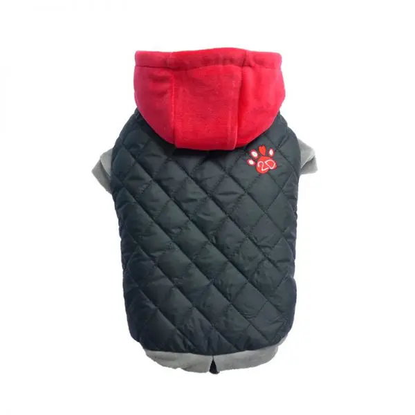 Parka Impermeable Negra M con Capucha Roja