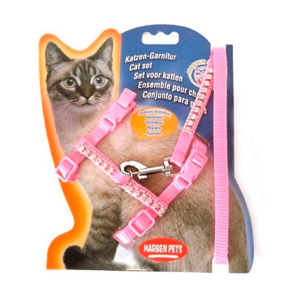 Arnes gato Brillos-Rosado