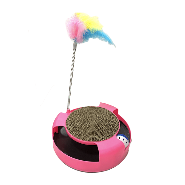 Juguete de cartón con varilla y catnip rosa – WonderCat