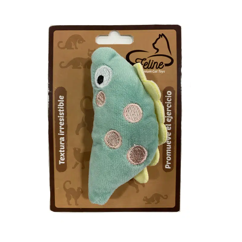 Peluche con catnip dinosaurio Verde - Feline Peluche con catnip dinosaurio Verde - Feline