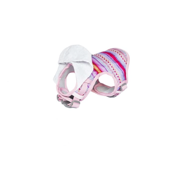 Arnés Hoodlum Rosado con Gorro Gris talla XXS