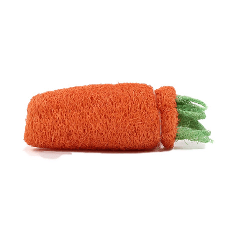 Juguete zanahoria loofah