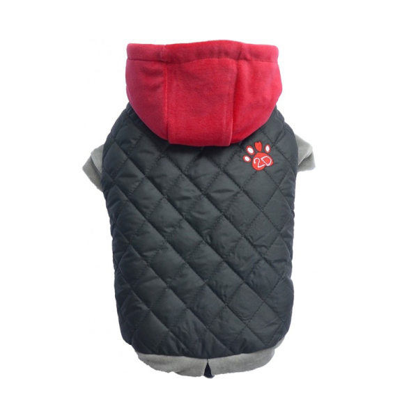 Parka Impermeable Roja y Negra Con Gorro – XL