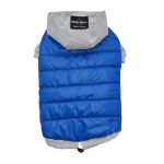 Parka Azul y Gris con Gorro XXL – Razas Pequeñas