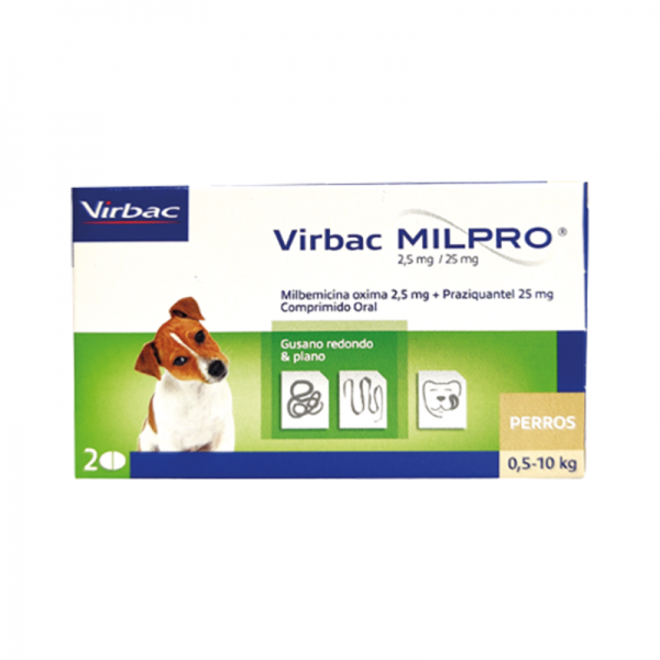 Milpro 2.5mg/25mg Perro 0.5-10 KG (2 comprimidos)