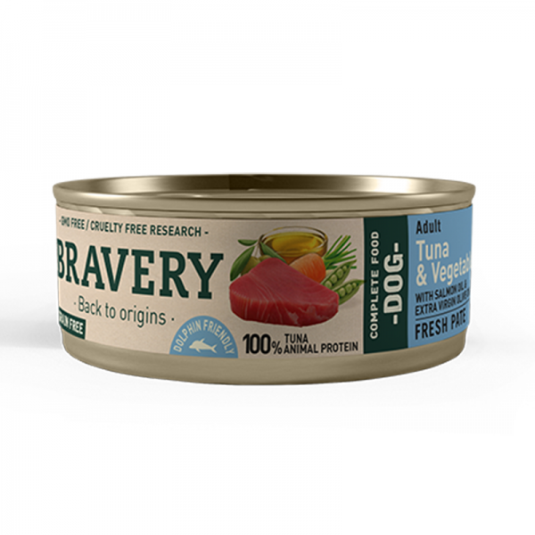 Bravery Lata Tuna and Vegetables Adult Dog 80gr