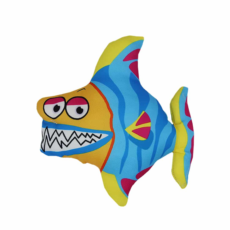 Pez Divertido con Catnip Azul/ Amarillo —