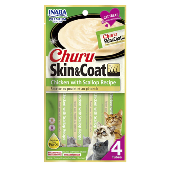Churu Skin & Coat gato pollo y vieiras