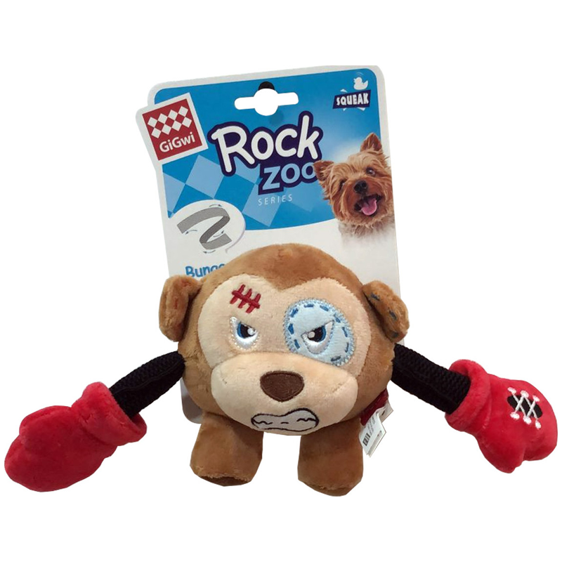 Rock Zoo King Boxer Monkey with Squeaker - Gigwi
